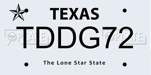 TDDG72 Texas License Plate