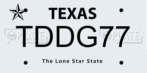 TDDG77 Texas License Plate