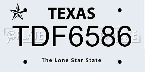 TDF6586 Texas License Plate