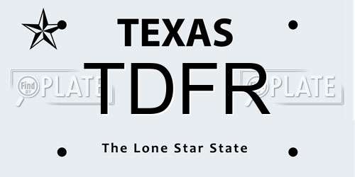 TDFR Texas License Plate