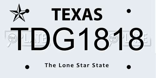 TDG1818 Texas License Plate