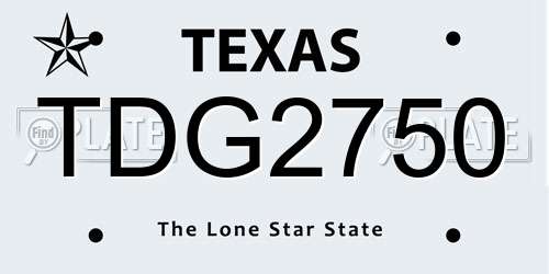 TDG2750 Texas License Plate
