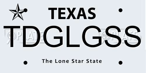 TDGLGSS Texas License Plate