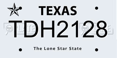 TDH2128 Texas License Plate