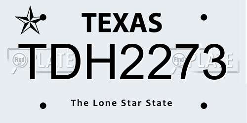 TDH2273 Texas License Plate