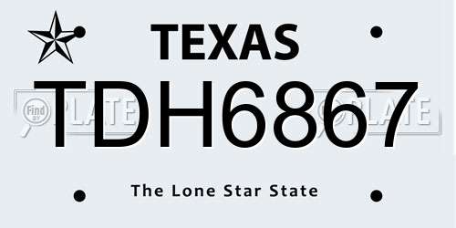 TDH6867 Texas License Plate