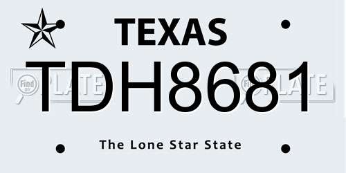 TDH8681 Texas License Plate
