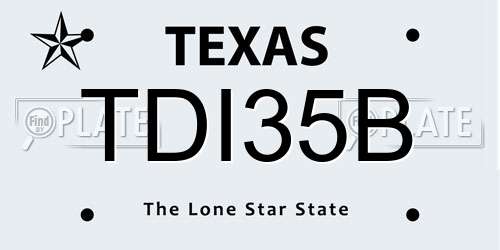 TDI35B Texas License Plate