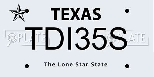 TDI35S Texas License Plate