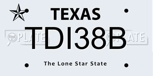 TDI38B Texas License Plate