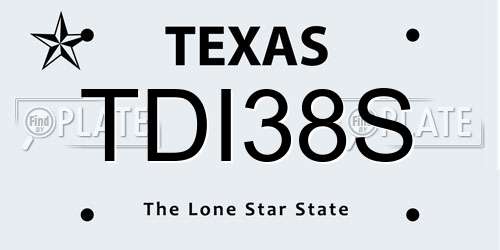 TDI38S Texas License Plate