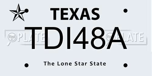 TDI48A Texas License Plate