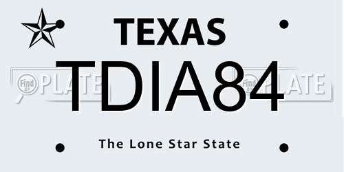 TDIA84 Texas License Plate