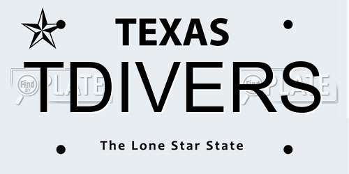 TDIVERS Texas License Plate