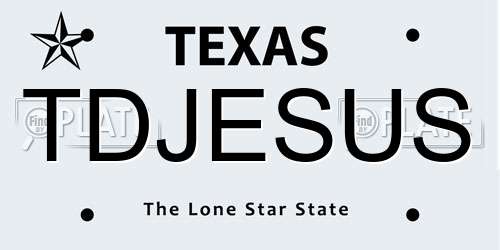 TDJESUS Texas License Plate