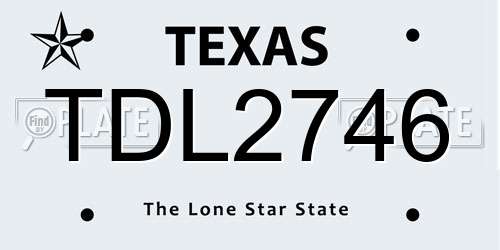 TDL2746 Texas License Plate
