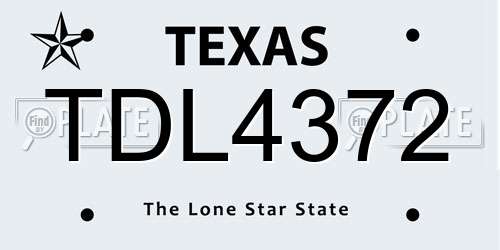 TDL4372 Texas License Plate