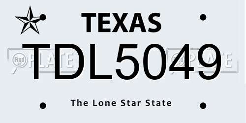 TDL5049 Texas License Plate