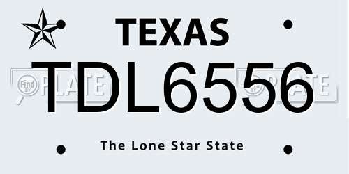 TDL6556 Texas License Plate