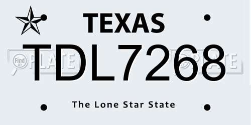 TDL7268 Texas License Plate