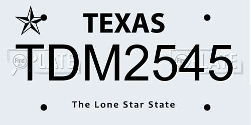 TDM2545 Texas License Plate