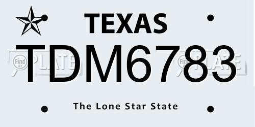 TDM6783 Texas License Plate