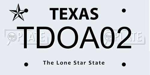 TDOA02 Texas License Plate