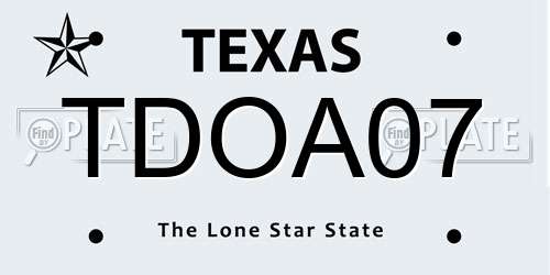 TDOA07 Texas License Plate