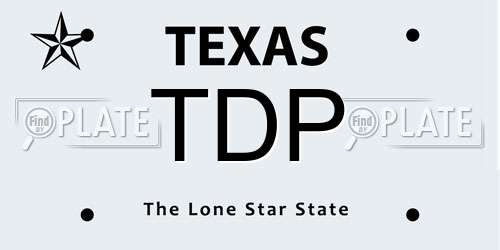 TDP Texas License Plate