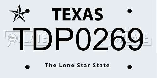 TDP0269 Texas License Plate
