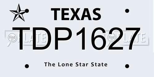 TDP1627 Texas License Plate