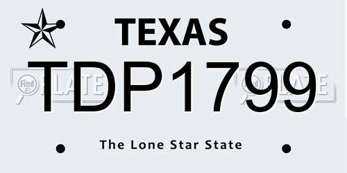 TDP1799 Texas License Plate