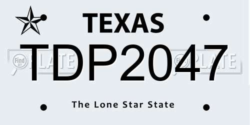 TDP2047 Texas License Plate