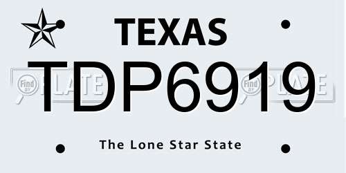 TDP6919 Texas License Plate