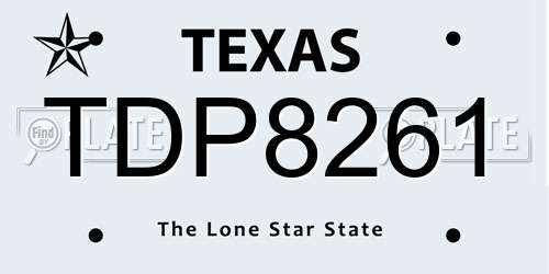TDP8261 Texas License Plate
