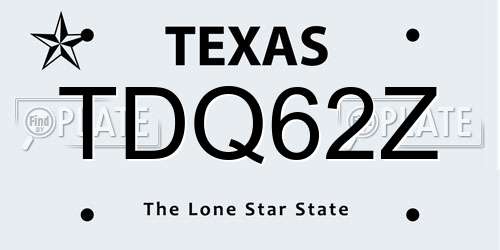 TDQ62Z Texas License Plate
