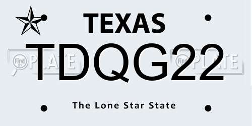 TDQG22 Texas License Plate