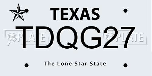 TDQG27 Texas License Plate