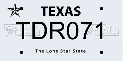 TDR071 Texas License Plate