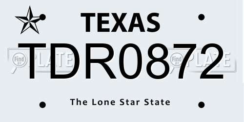 TDR0872 Texas License Plate