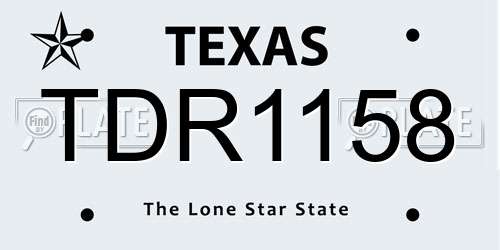 TDR1158 Texas License Plate