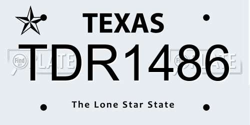 TDR1486 Texas License Plate