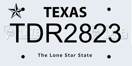 TDR2823 Texas License Plate
