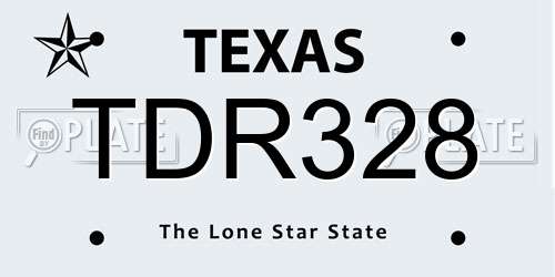 TDR328 Texas License Plate
