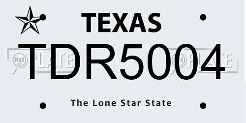 TDR5004 Texas License Plate