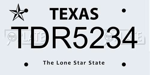 TDR5234 Texas License Plate