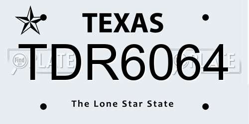 TDR6064 Texas License Plate