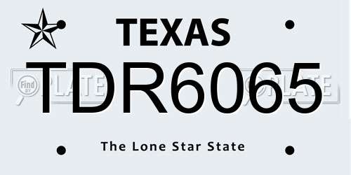 TDR6065 Texas License Plate