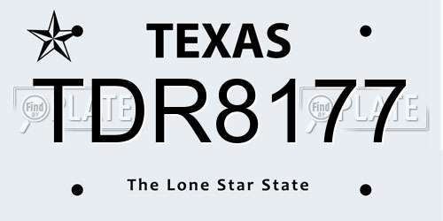TDR8177 Texas License Plate