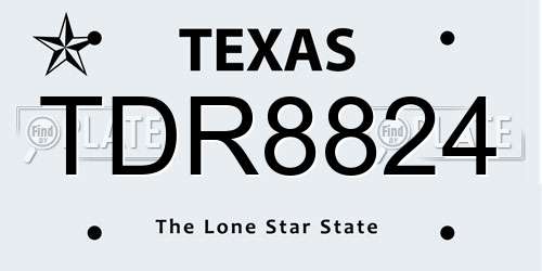 TDR8824 Texas License Plate